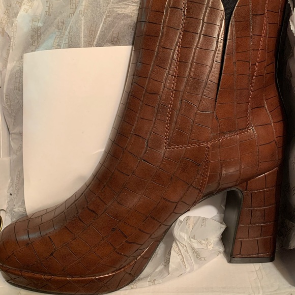 mock croc ankle boots